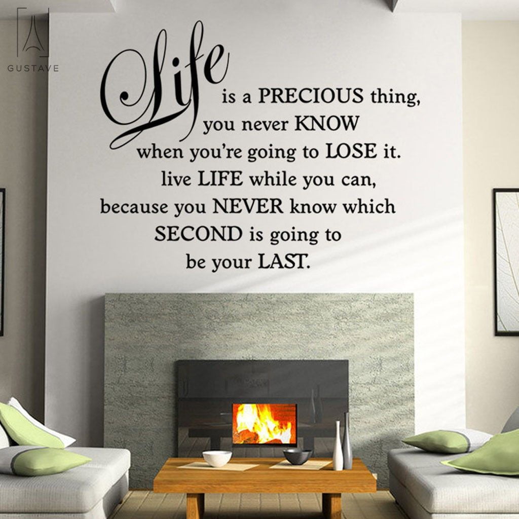 GustaveDesign Life is a precious Wall Decals Wall Sticker Removable Vinyl Decor Wall Art for Living Room Bedroom Decoration (11.02' x 22.83')