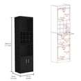 thumbnail image 6 of Newboti Furniture Kevil 71-Inch Tall Bar Cabinet 5-Tier Modern Bar Cabinet with Glass Holder Stemware Rack, Wine Cabinet, Liquor Cabinet, 12 Bottle Cubbies, 5 Shelves, and Pull Out Tray 31981, 6 of 8