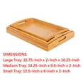 thumbnail image 2 of Breakfast Bed Tray, Rounded Bamboo Nesting Tray with Cut Out Handles for Living Room, Home, Kitchen, Dining, Camping, Picnic, Restaurant, Hotel, 3 Pcs, 2 of 5