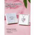 thumbnail image 6 of TANGPOET Sterling Silver Daisy Heart Necklaces Pendant Jewelry CZ Tourmaline April October Birthstone Necklace Anniversary Jewelry Gifts for Women, 6 of 6