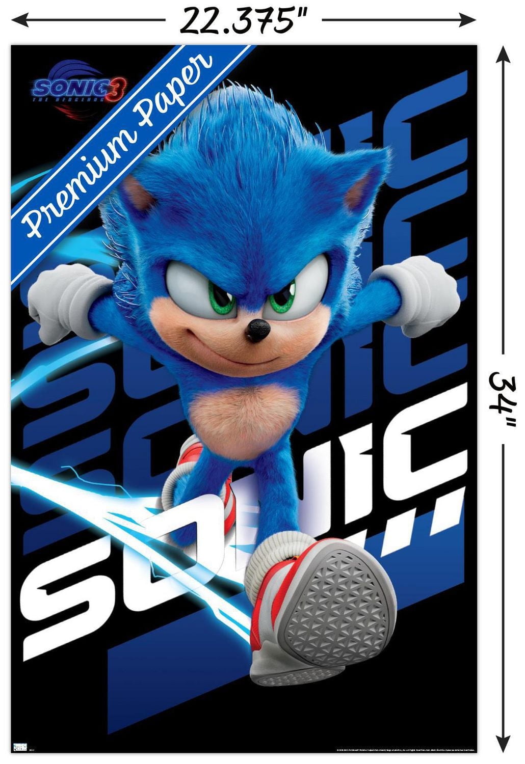 Sonic The Hedgehog 3 - Sonic Wall Poster