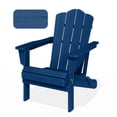 thumbnail image 2 of FUNDAZE HDPE Adirondack Chair, Foldable Weather-resistant Outdoor Chair for Patio, Poolside, Garden, Yard, Navy Blue, 2 of 8