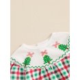 thumbnail image 6 of ZINTAOZT Newborn Baby Girls Christmas Clothes Plaid Bubble Romper Long Sleeve Smocked Jumpsuit One Piece Bodysuit Outfit, 6 of 8