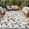 thumbnail image 2 of Green Grey Botanical Outdoor Rug for Patio/Deck/Porch, Non-Slip Large Area Rug 5 x 8 Ft, Rustic Country Spring Floral Summer Leaf Indoor Outdoor Rugs Washable Area Rugs, Camping Rug Carpet Runner, 2 of 8