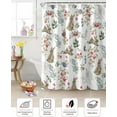 thumbnail image 5 of Easter Shower Curtain Bunny Spring Flowers Shower Curtains for Bathroom Decor Green Eucalyptus Leaf Plant Bath Curtains Sets for Spring Easter Bathroom Decor Fabric Waterproof Extra Long 72" X 84", 5 of 5