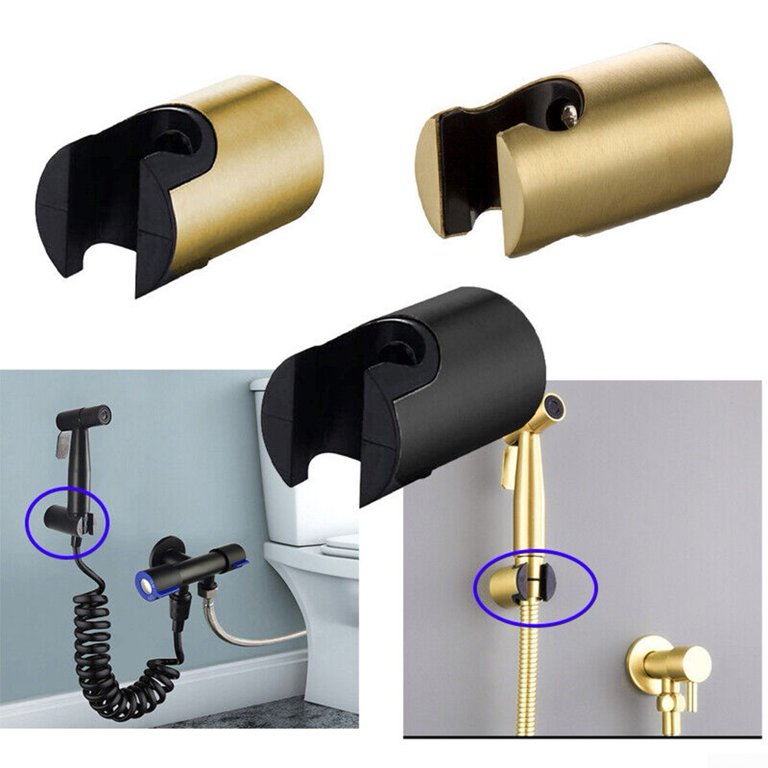 Stainless Steel Toilet Sprayer Bracket – Black Bidet Wand Holder For Handheld Shower, Wall Or Tank Mount (Dual-Install Design)