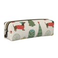 thumbnail image 1 of Easygdp Christmas Dachshund Dog para Estuche de Lápices de Cuero, Estuche de Papelería de Cuero, Estuche de Gran Capacidad con Cremallera, 1 of 7