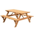 thumbnail image 3 of Gardenised Easy to Assemble Wood Picnic Table, Stained, 3 of 11