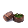thumbnail image 3 of DYD Round Womens Window Earrings Ring Jewelry Box Storage And Organization Black Walnut Border Solid Wood Box Valentines, 3 of 3
