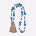 thumbnail image 6 of Wood Bead String Beach Wood Beads Blue Wood Bead Garland Tassel Nautical Farmhouse Rustic Beads with Jute Rope Tassel for Coastal Home Room Decor, 6 of 8
