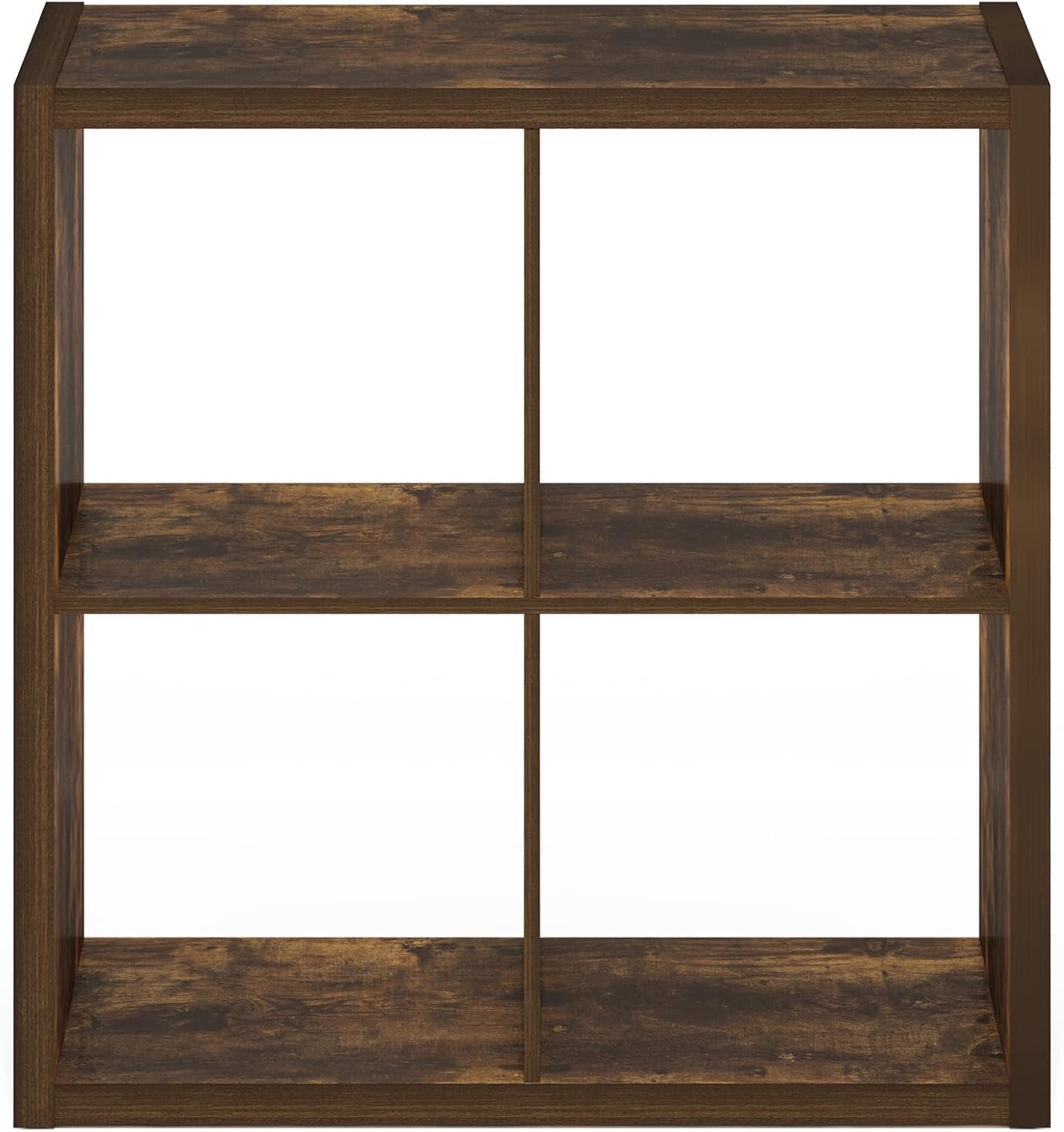 SONGMY Cubicle Open Back Decorative Cube Storage Organizer, 4-Cube, Amber Pine