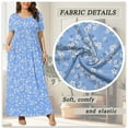 thumbnail image 5 of WUJINXIA Women's Summer Plus Size 2X to 6X Maxi Loose Dress with Pockets, 5 of 7