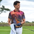 thumbnail image 5 of Balery Lantern Giraffes Magical Forest Printed Men’s Short Sleeve Polo Shirt, Midweight Men's Shirt,Golf Polo shirts -Medium, 5 of 8