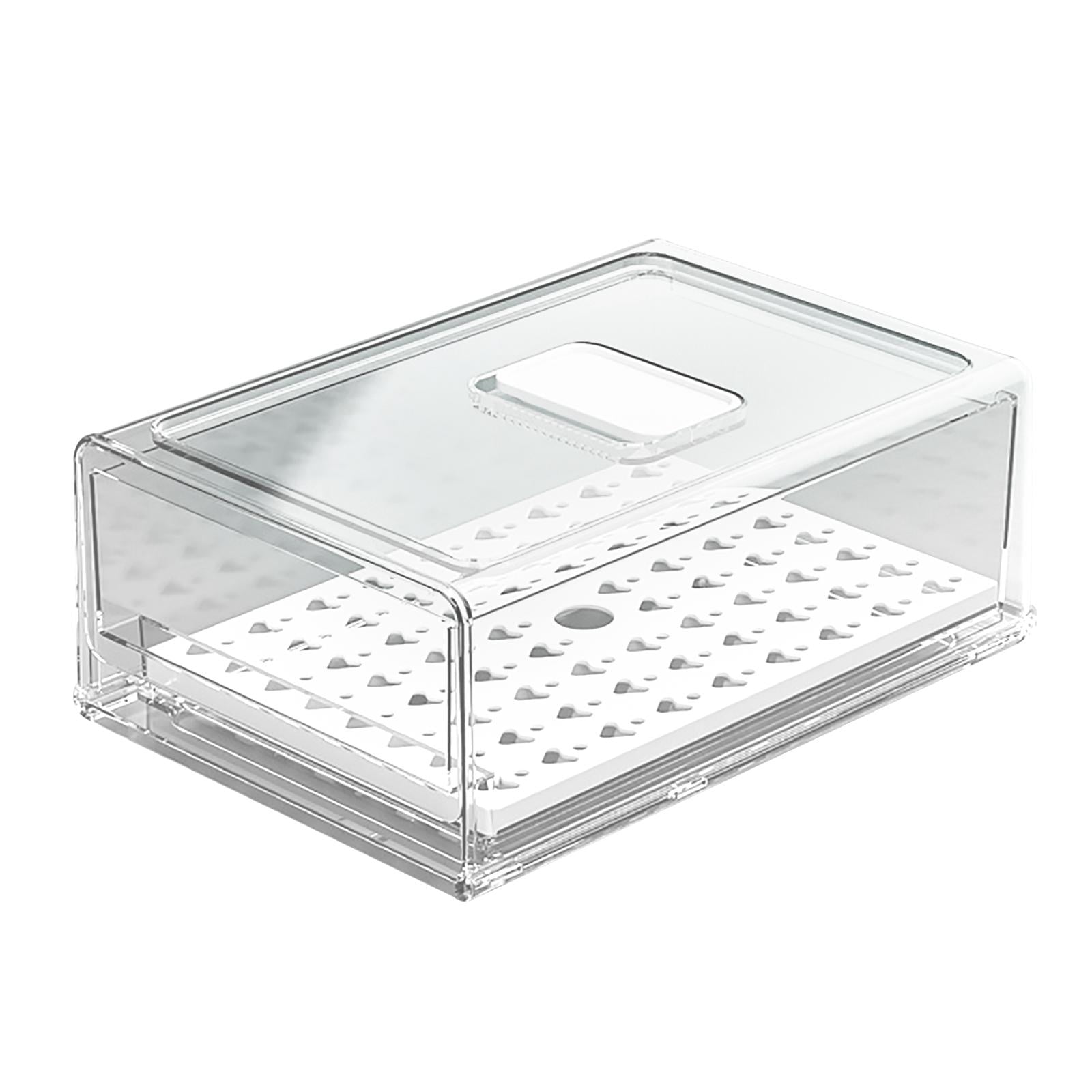 Axioma Cabinet Refrigerator Organizer Box Drawers Holder Multifunctional Clear with Lid L with partition
