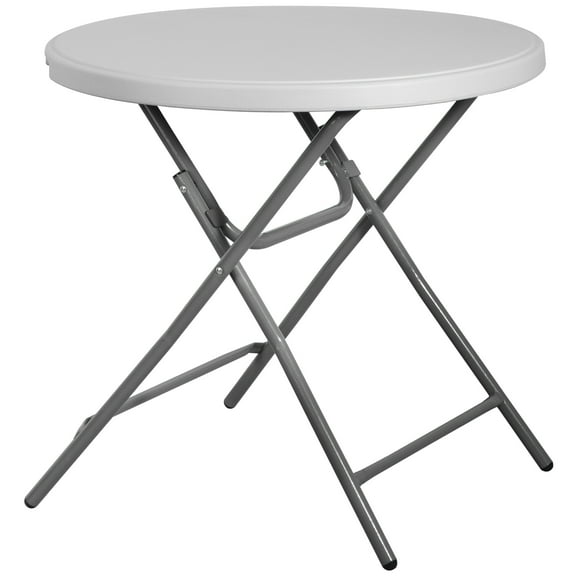 YKITRD Round Folding Table 32'' Plastic Dinning Table for Picnic Party Event Outdoor