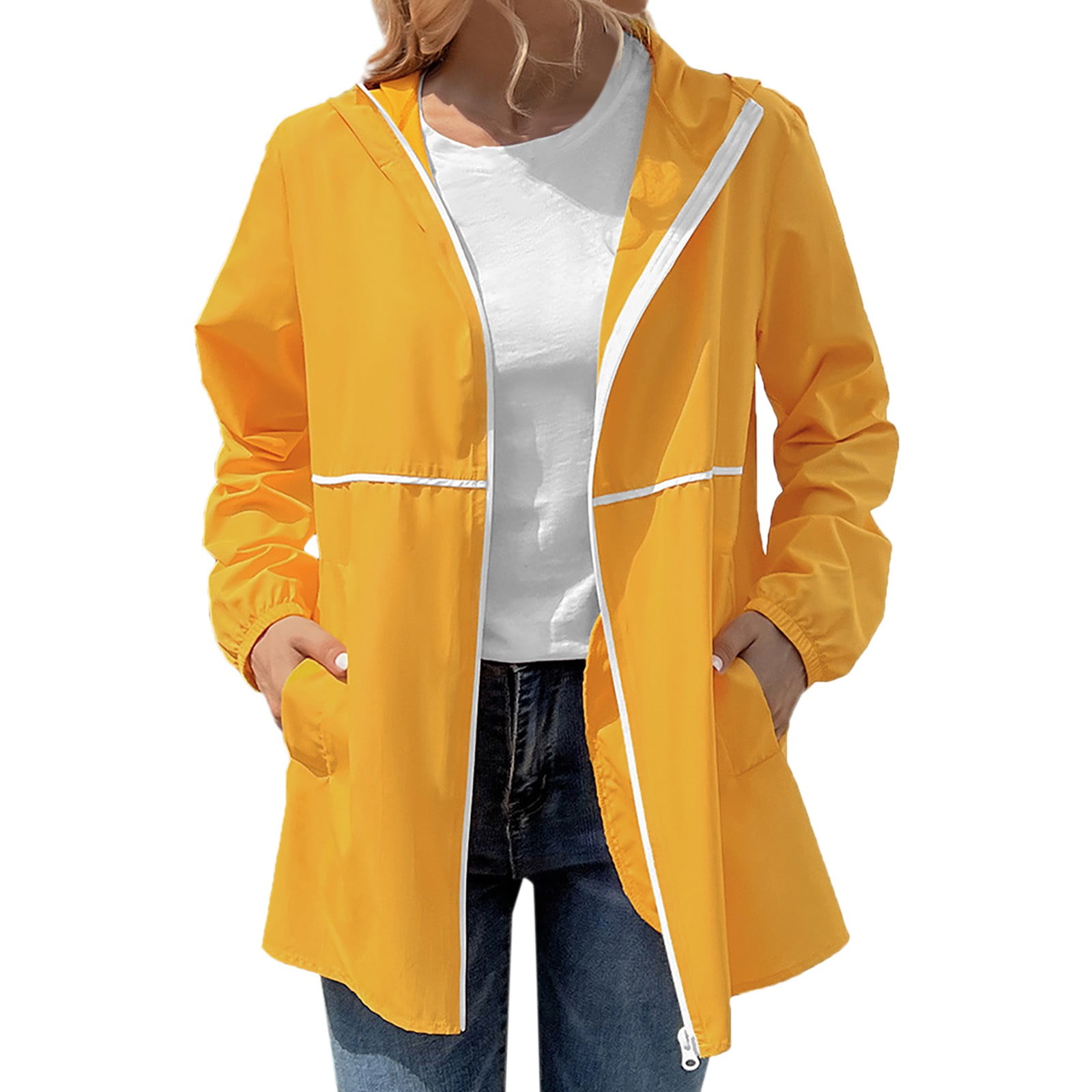 ASEIDFNSA Womens Peacoat Jacket Clear Raincoat Girls Women Windbreaker