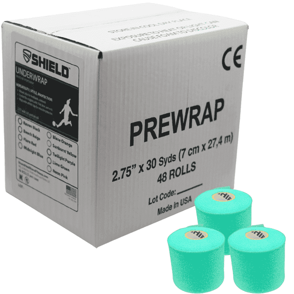 Shield Athletic Pre-Wrap | Teal | 48 Underwrap Rolls Bulk Case 2.75" X 30 SYards