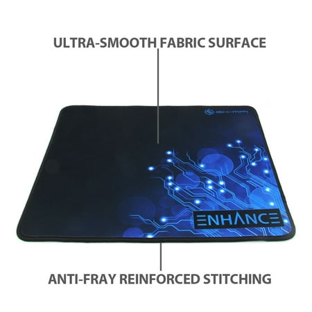 ENHANCE - Large Gaming Mouse Pad - Blue Circuit Design