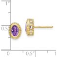thumbnail image 4 of Solid 10k Yellow Gold Oval Amethyst Post Earrings - 9mm, 4 of 5