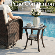 LayinSun 5 Pieces Patio Outdoor Conversation Set, Wicker Furniture Set with Swivel Chairs and Ottomans 4-Seat