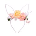 thumbnail image 1 of Diadema con diseño de orejas de conejo para decoración de flores, accesorios de fotografía para cosplay, cumpleaños y fiestas de Pascua., 1 of 8