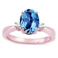 thumbnail image 3 of Star K � 3 Three Stone Oval Genuine Blue Topaz Classic Engagement Promise Ring, 3 of 9