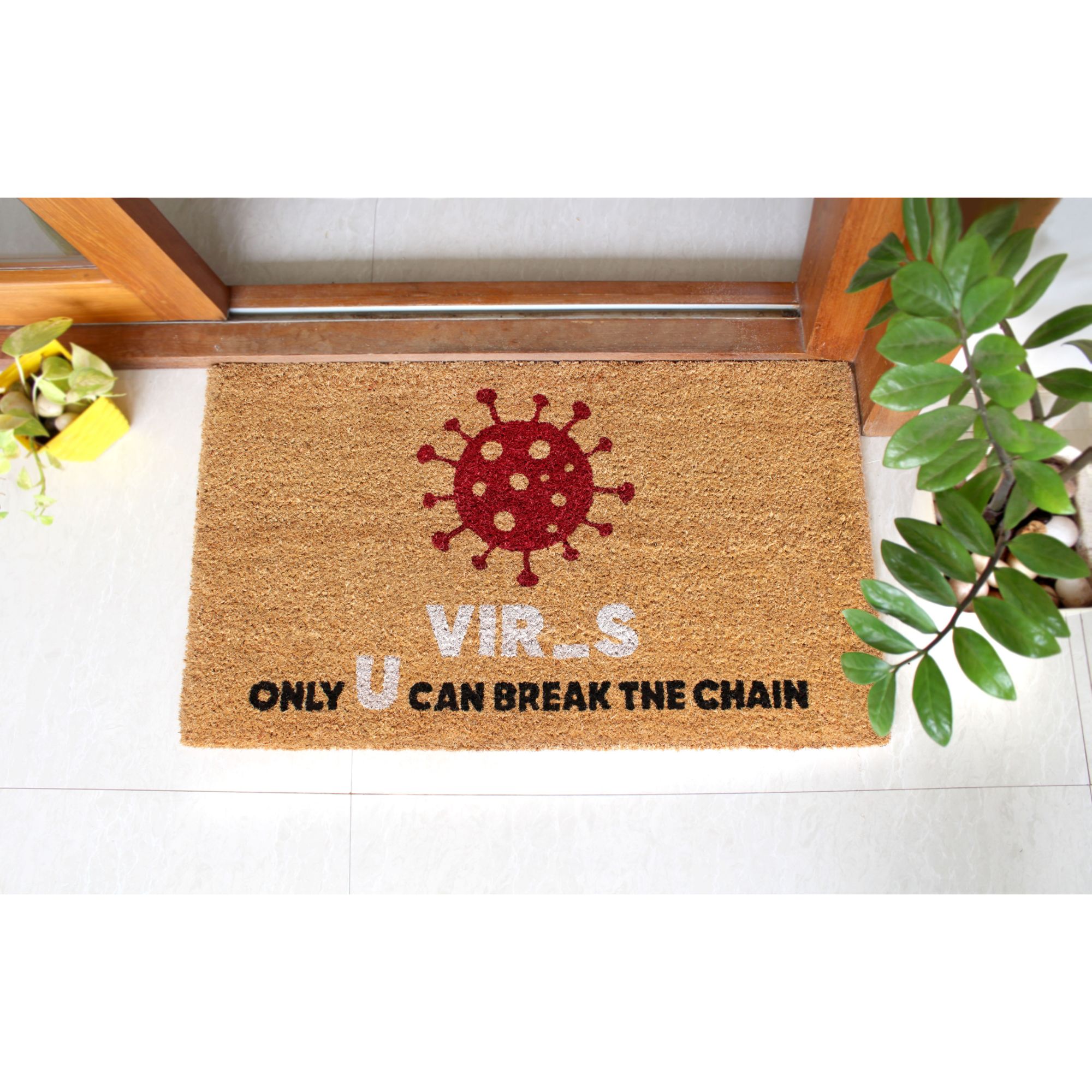 RugSmith Multi Machine Tufted Only U Can Break the Chain Doormat, 18" x 30"