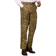 thumbnail image 4 of INSPIRE CHIC Men's Pants Leopard Animal Print Regular Fit Vintage Flat Front Pants 36 Brown, 4 of 5