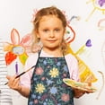 thumbnail image 3 of Pioneer Flower Floral Print Pattern Kids Aprons for Girls and Boys,Adjustable Neck Strap Toddler Aprons for Kids Cooking Baking, 3 of 7