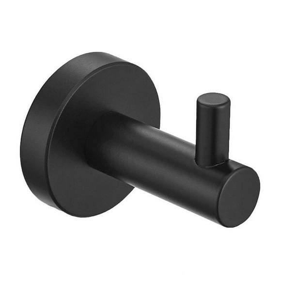 Jinsinto BETTE Black bathroom hook. Set of 2 bathroom hooks for towels, bathrobes, hats, exclusive high-end. Bathroom accessory in matt brushed black stainless steel. Wearing.