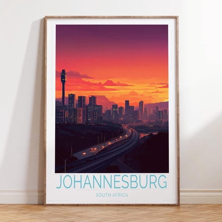 Johannesburg South Africa Modern City Print, Unframed Paper Print Size 8x12