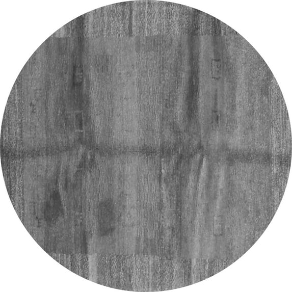 Ahgly Company Indoor Round Abstract Gray Contemporary Area Rugs, 4' Round
