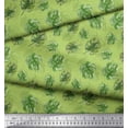 thumbnail image 2 of Soimoi Green Cotton Cambric Fabric Monstera Leaves Print Fabric by the Yard 58 Inch Wide, 2 of 3