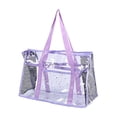 thumbnail image 2 of Colorful Clear Beach Bag for Women, Waterproof Sandproof Jelly Tote with Zipper, Large Spacious Pool Bag, Travel Tote for Beach Vacation Swimming, Stylish Durable Summer Tote Purple, 2 of 6