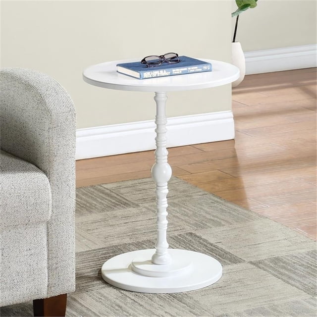 Classic Accents Sanibel Beach Spindle Table in White Wood Finish