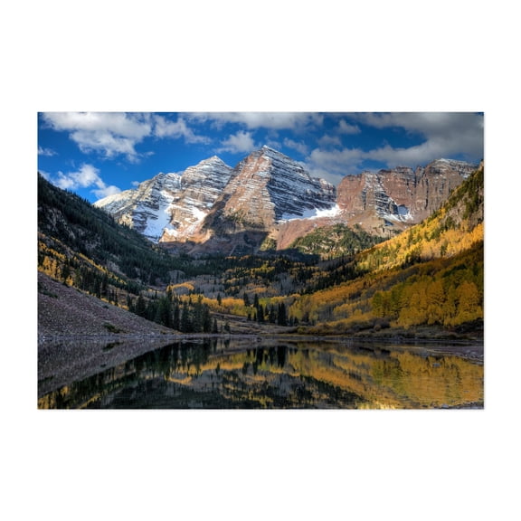 Colorado Maroon Bells - Photography Mountain Nature Autumn Landscape Scenic Wilderness Lake Unframed Wall Art Print 4 x 6 inches