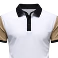 thumbnail image 3 of Men's Casual Polo Shirts Short Sleeve Collared Pullover Knit Classic Golf Polo Sweaters Big and Tall Size M-4XL White, 3 of 4