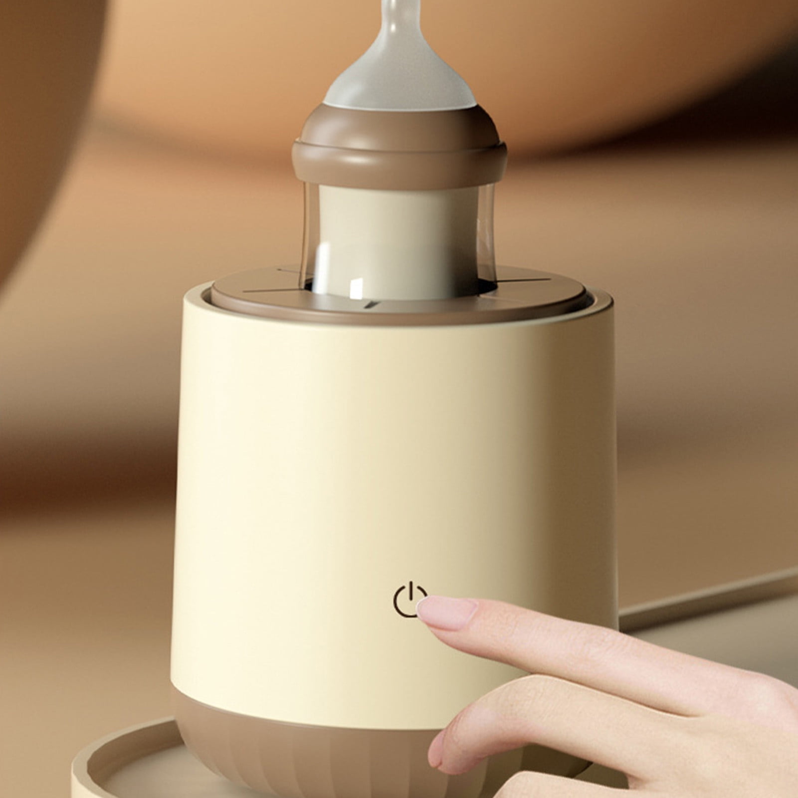 BCZHQQ Electric Silent Baby Milk Maker - 360° Mixing,USB Charge,3 Speeds,Non-Slip Base,Fits Most Bottles,1200mAh Battery,Khaki
