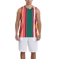 thumbnail image 4 of Easygdp Vertical Stripes Men's Mesh Basketball Jersey Quick Drying Sleeveless Shirts Fitted Muscle Tank Tops Sport Round Neck T-Shirt - 3X-Large, 4 of 9