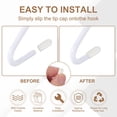thumbnail image 3 of 100pcs Pegboard Hooks Protector Rubber End Caps, Peg Board Hook Flexible Prongs End Tips Caps Rack Cover for Pegboard  Dishwasher Hook, White(24mm Long 5mm Inner Dia), 3 of 6