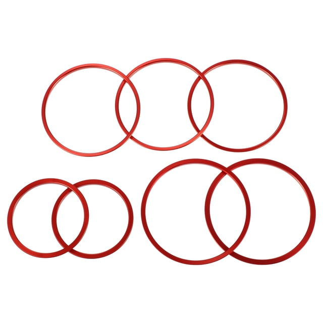 Unique Bargains 7 Pcs Air Conditioning Outer Vent Rings Trim Covers for Mercedes Benz W205 Type C Class C180L C200L Red