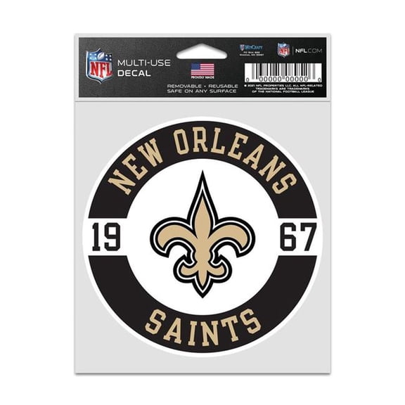 Wraft Fanatics 9416636956 3.75 x 5 in. New Orleans Saints Decal - Patch Fan