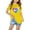 Yellow, variant on Sakmal Cotton Kids Clothes Gray 3-7y Short Sleeve Floral Crew Neck Daily Life Outfits For Girls And Boys