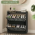 thumbnail image 3 of H&3L  31.5“ Narrow Shoe Cabinet Storage for Entryway with  2 Flip Drawers, Black, Vintage, 3 of 10