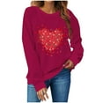 thumbnail image 1 of ameIAEA Chandail de la Saint-Valentin pour Femmes Manches Longues Graphique Cœur Chandails en Molleton Col Rond Automne Printemps Hauts, 1 of 3