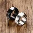thumbnail image 4 of 8MM Stainless Steel Men's Band Black/Silver Plating Wedding Ring Gifts Size 7-13, 4 of 9