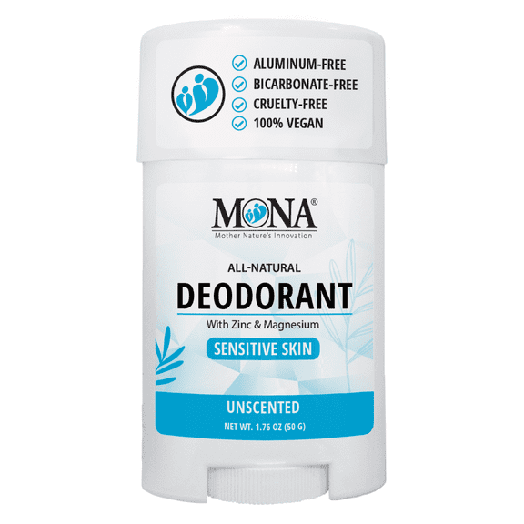 MONA Brands Alcohol-Free, Natural Deodorant Stick, Unscented, 1.76 oz
