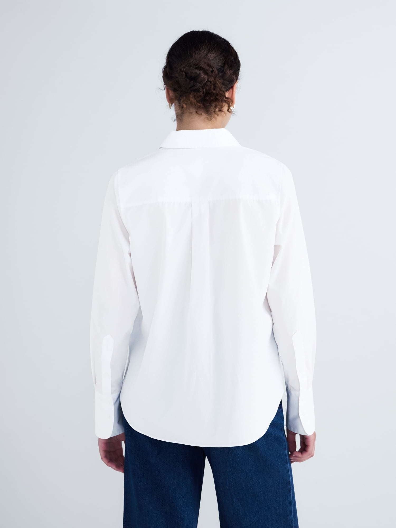Free Assembly Women's and Women's Plus Button Front Cotton Shirt, Sizes XS-4X