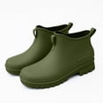 thumbnail image 5 of Women Fashion Low Ankle Slip on Rain Boots Waterproof Anti-Slip Deep Lug Sole Short Wellies Lightweight Footwear for Rainy Commute, Garden Yard Work Green 9.5(43), 5 of 6