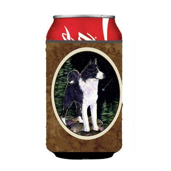 Starry Night Karelian Bear Dog Can Or bottle sleeve Hugger - 12 oz.